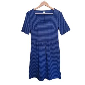 Women's Old Navy Blue Striped Fit & Flare Dress Medium Petite